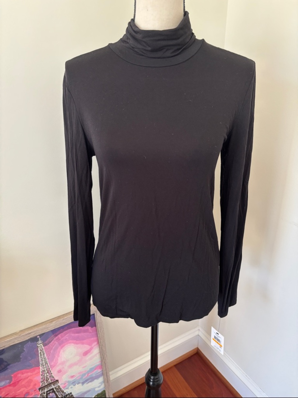 Calvin Klein NWT Black Long-Sleeve Turtleneck Top Size Small